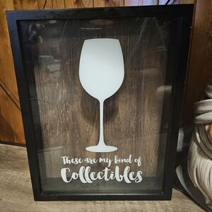 Wine Glass Shadow Box Decor
